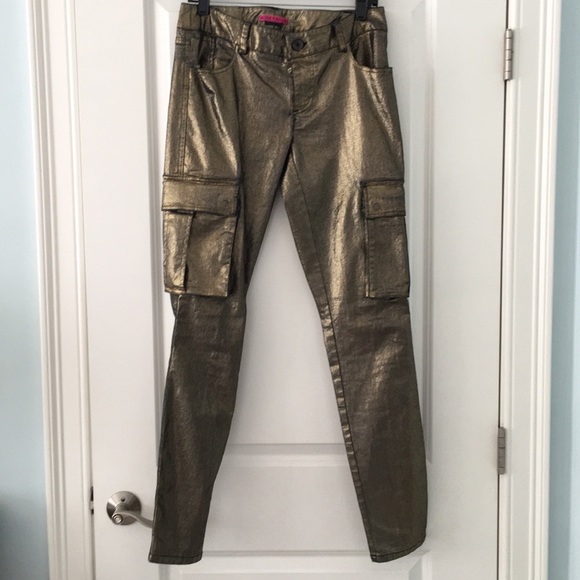 gold cargo pants